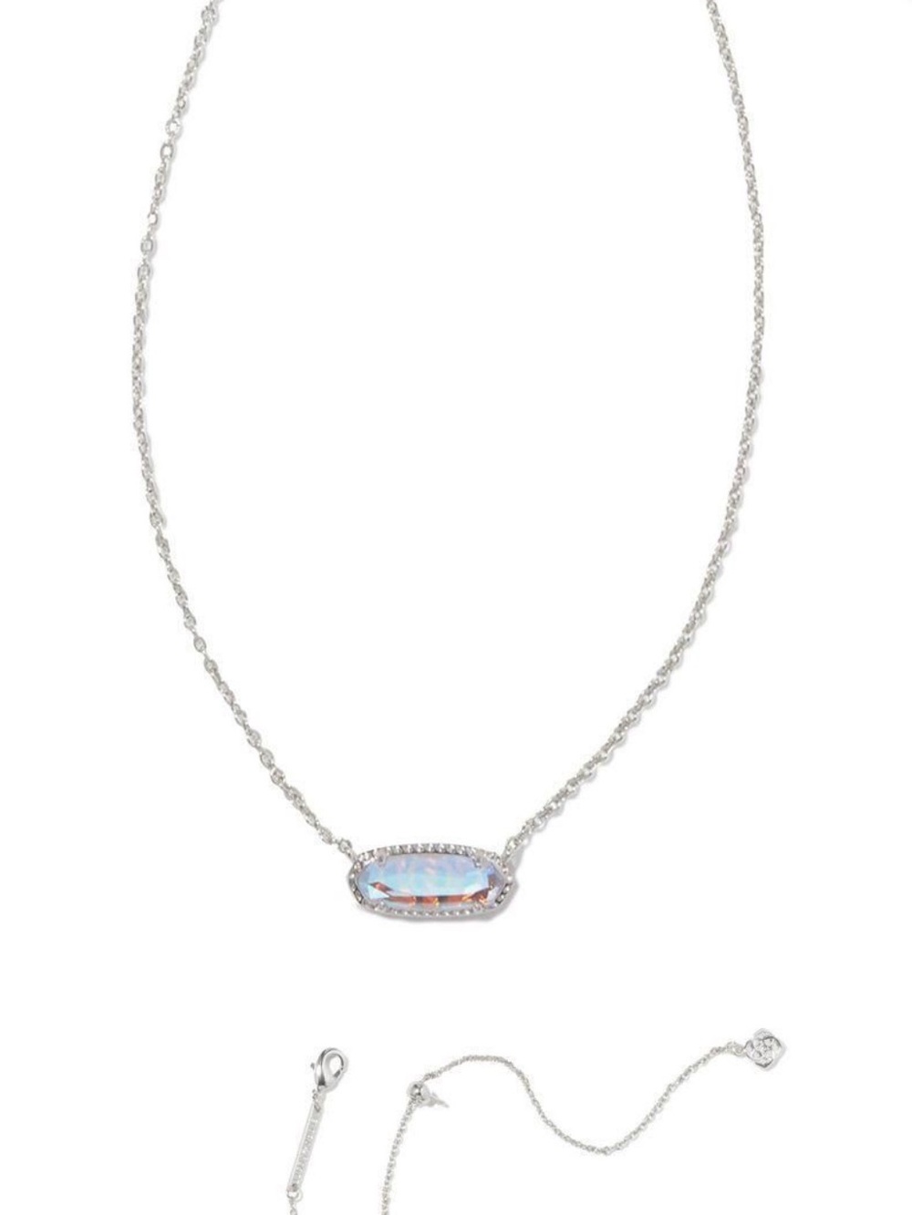 Kendra Scott Iridescent Multicolor Bar Necklace in Silver Tone